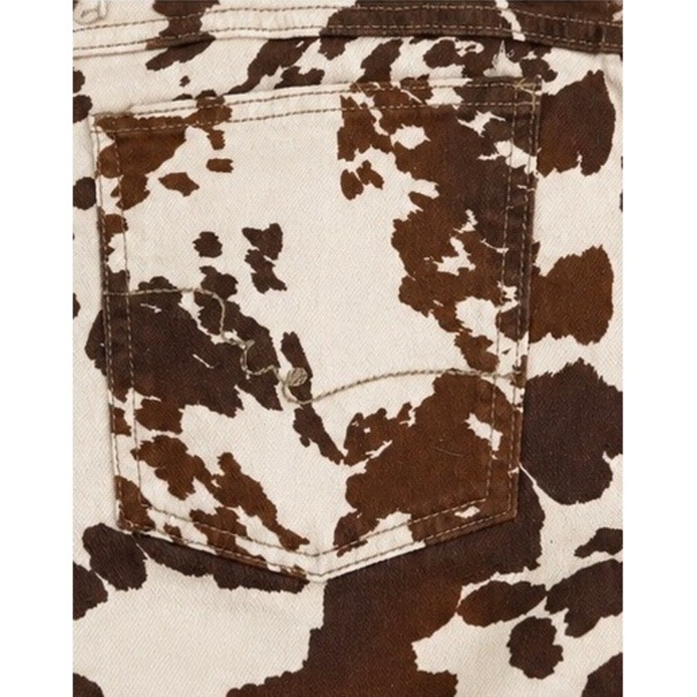 Free People We The Free Risk Taker High Rise Straight Jeans Cow Print Sz: 30 NWT - Picture 8 of 8